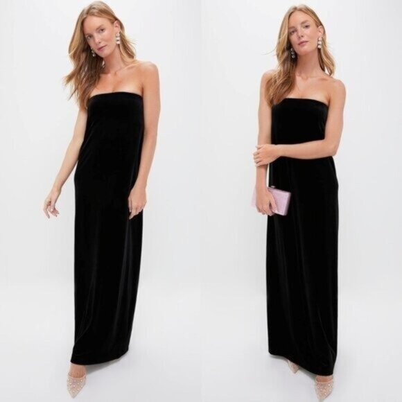 Tuckernuck NEW Black Lyles 3/4 Sleeve Belted Classic Cotton Maxi Dress Size L main image 1